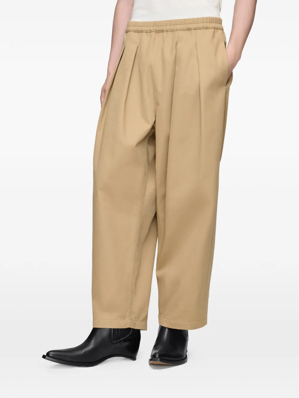 Maison Margiela Katoenen broek met verlaagde taille Beige