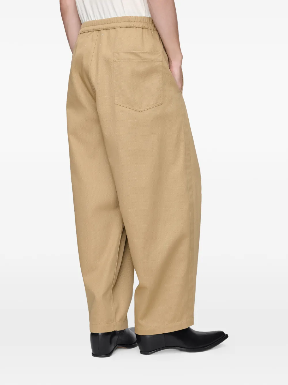 Maison Margiela Katoenen broek met verlaagde taille Beige