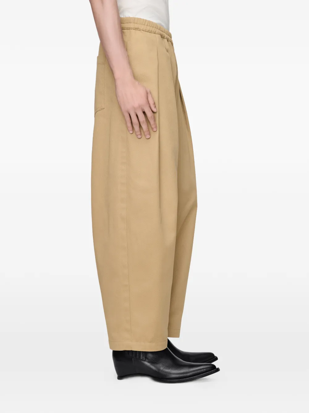 Maison Margiela Katoenen broek met verlaagde taille Beige