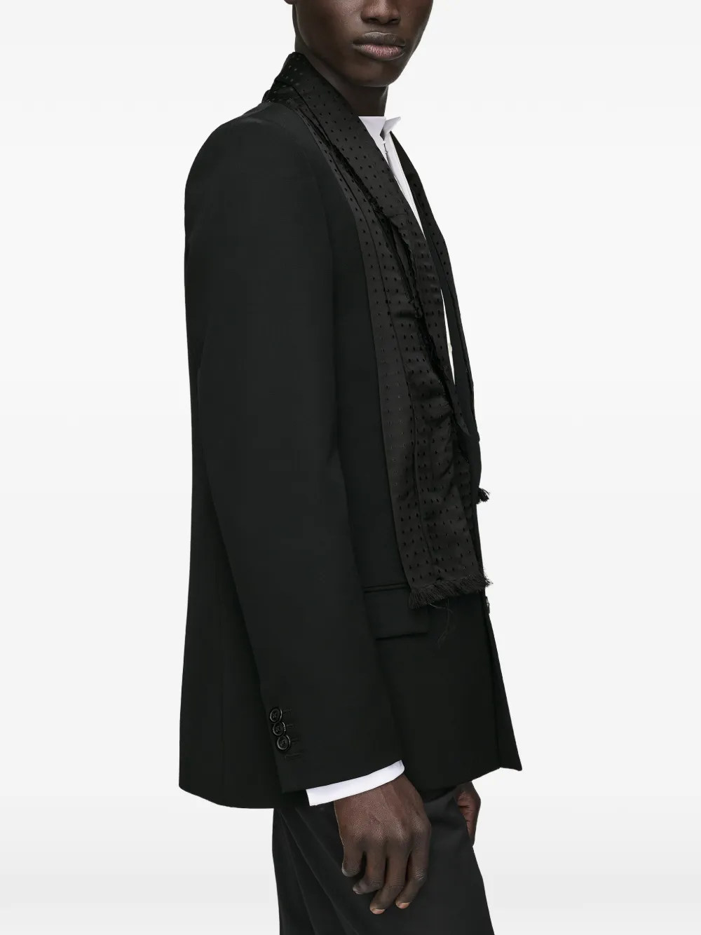 Maison Margiela Wollen jack met sjaal Zwart