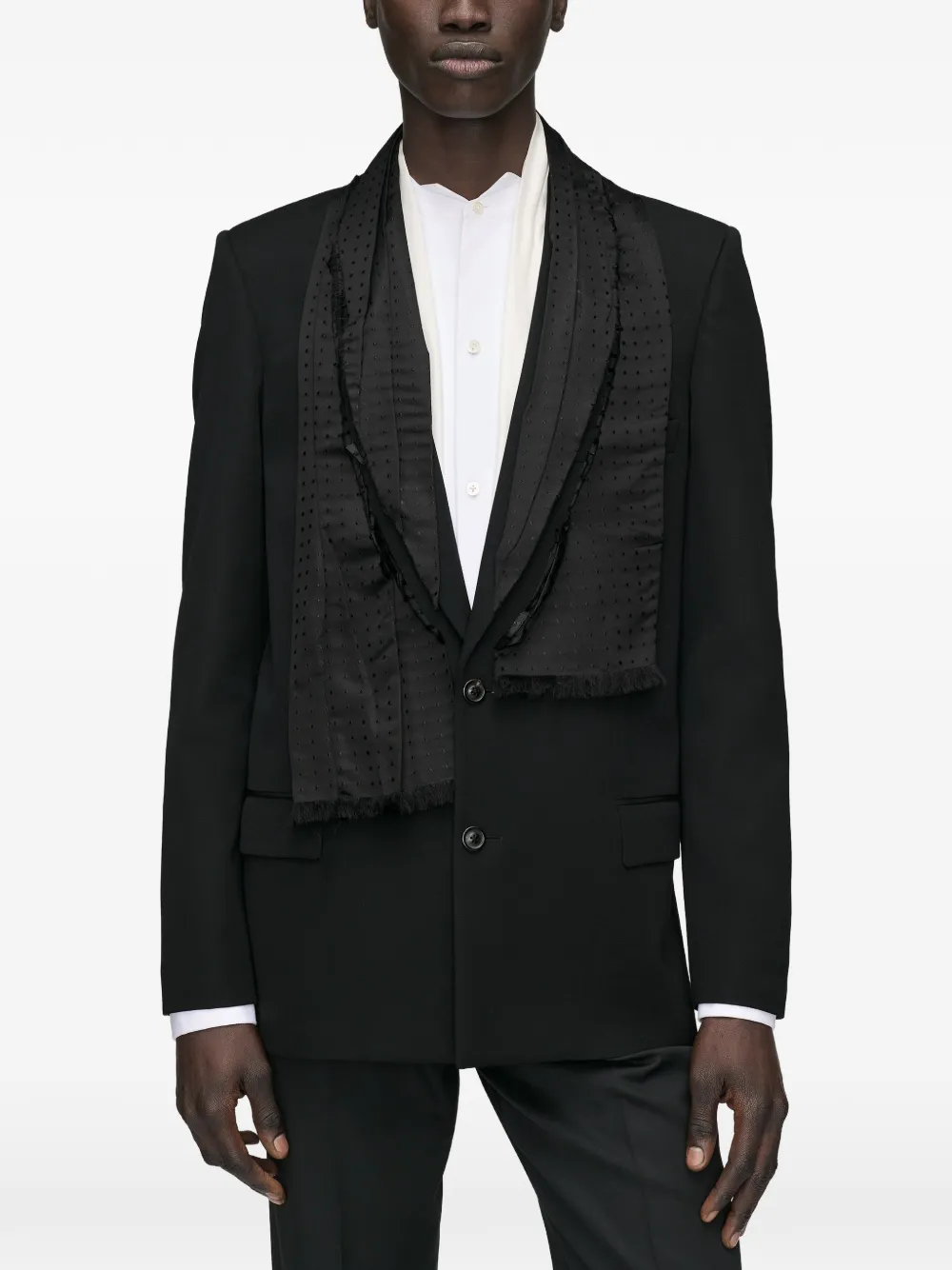 Maison Margiela Wollen jack met sjaal Zwart