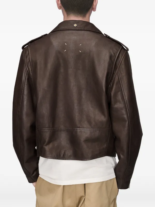 Maison Margiela Leather Jacket | Brown | FARFETCH