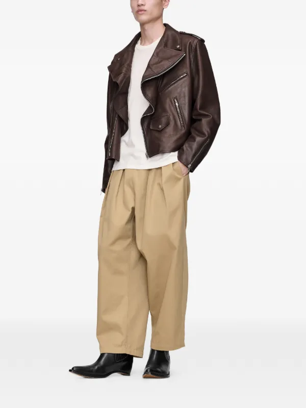 A*】様 ブラウンレザージャケット　マルジェラ　21aw 46 Maison Margiela レザージャケット | ブラウン | FARFETCH JP