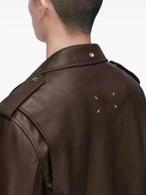 Maison Margiela Leather Jacket | Brown | FARFETCH