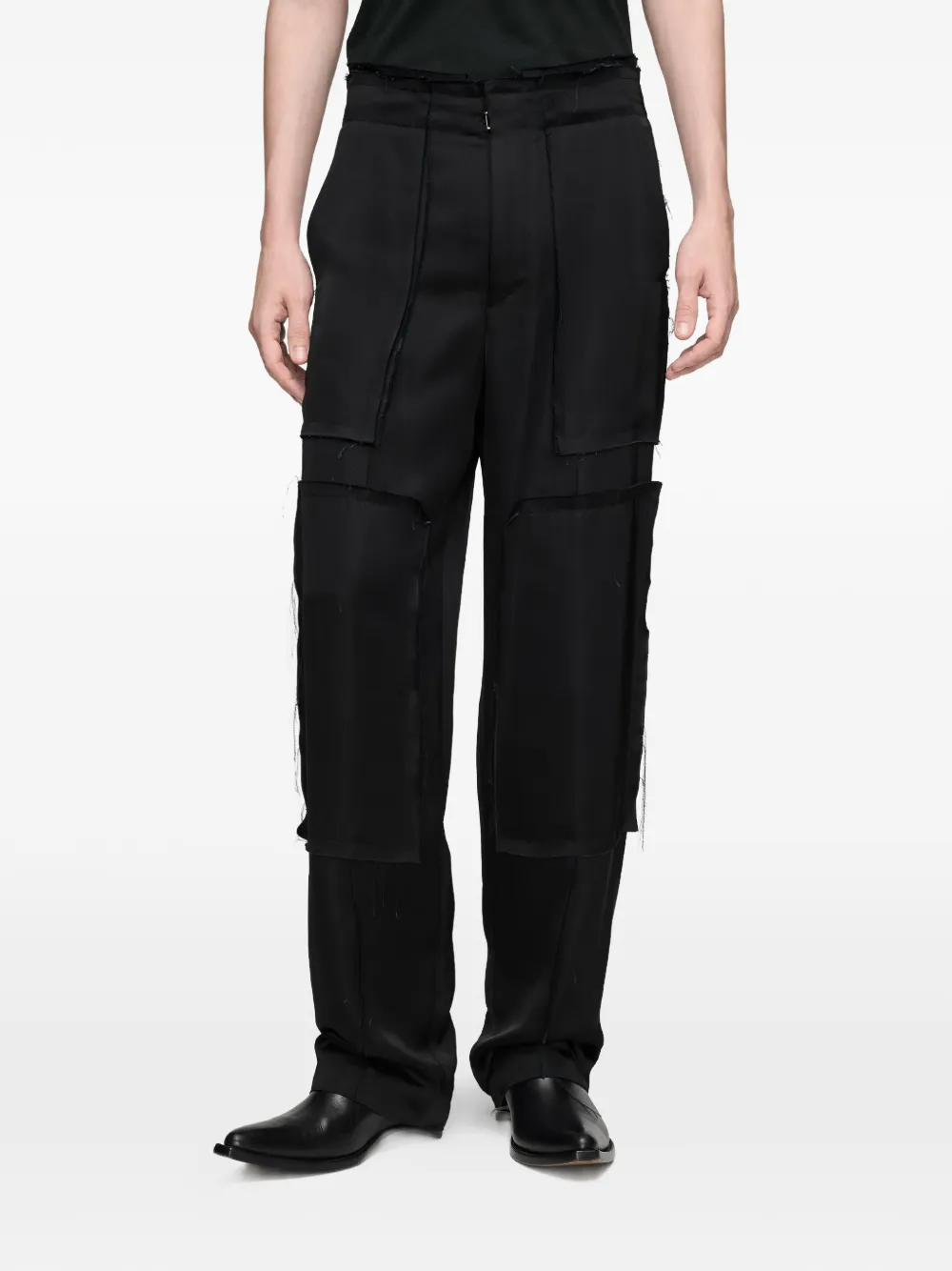Maison Margiela Broek met gerafelde afwerking Zwart