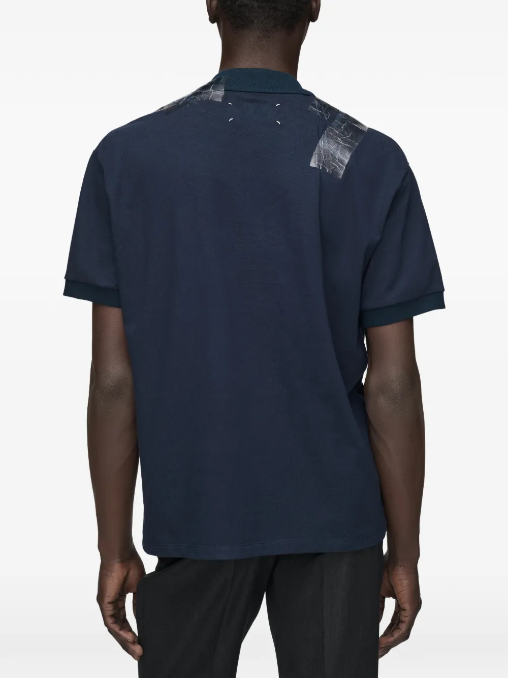 Maison Margiela T-shirt met V-hals en bandjes Blauw