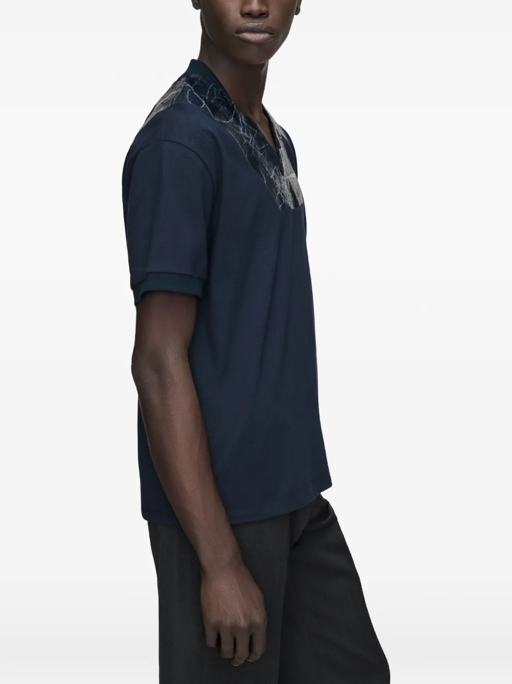 Maison Margiela T-shirt met V-hals en bandjes Blauw