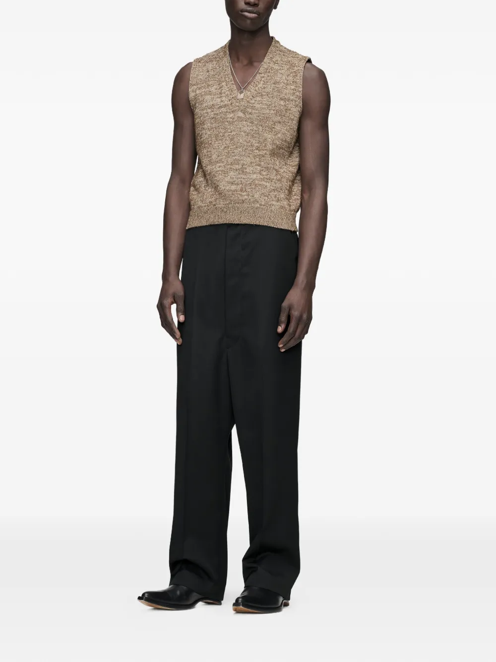  Maison Margiela V-neck Top - Neutrals 