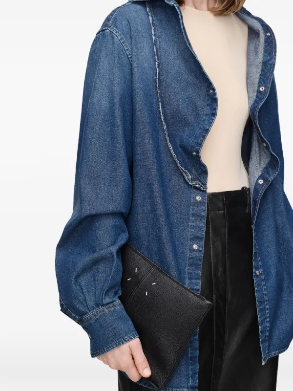 Maison Margiela レザー クラッチバッグ | ブラック | FARFETCH JP