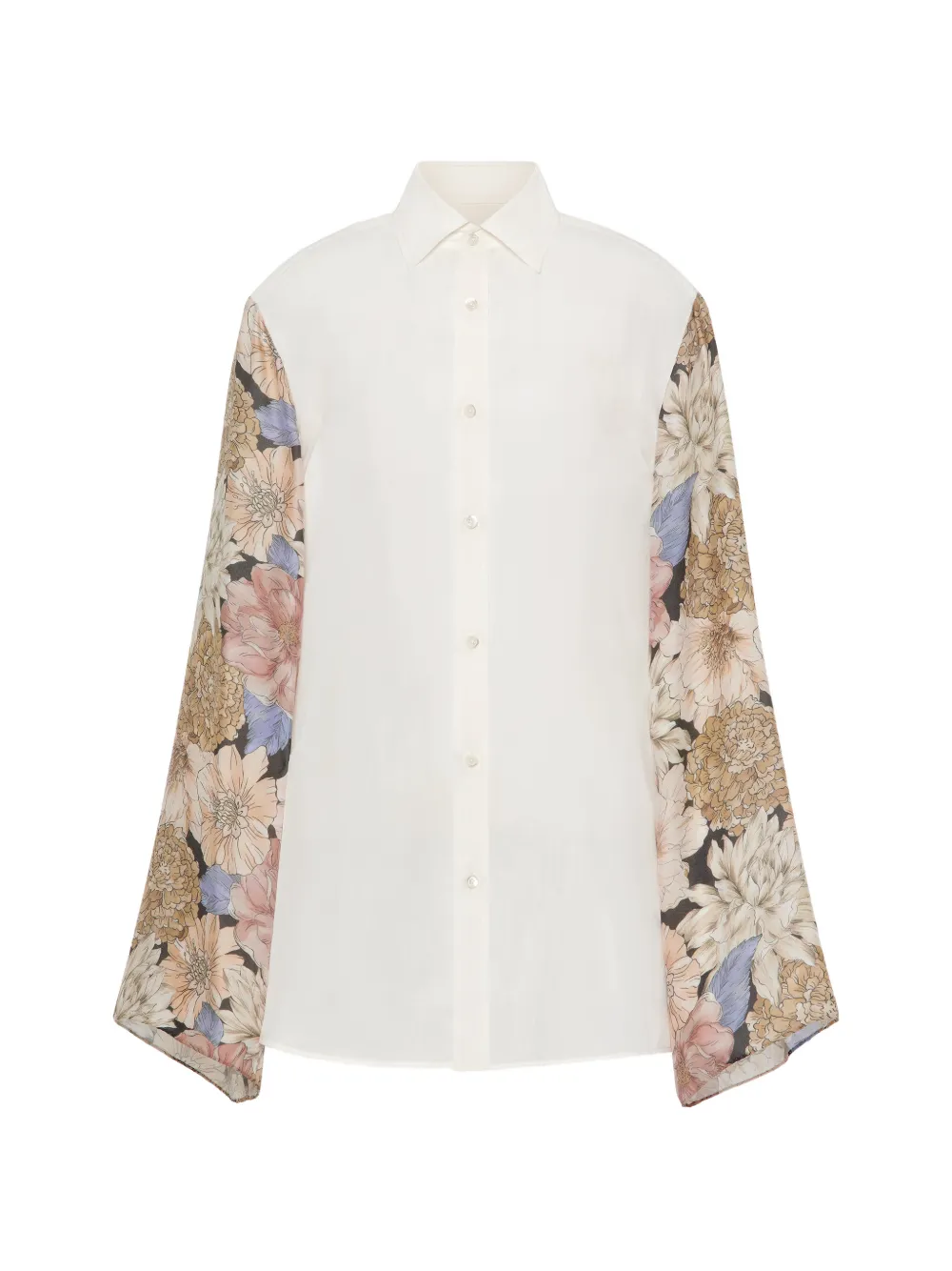 Maison Margiela floral-sleeve shirt - Neutrals
