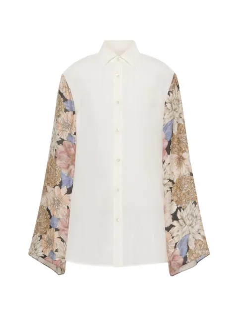 Maison Margiela camisa con mangas florales
