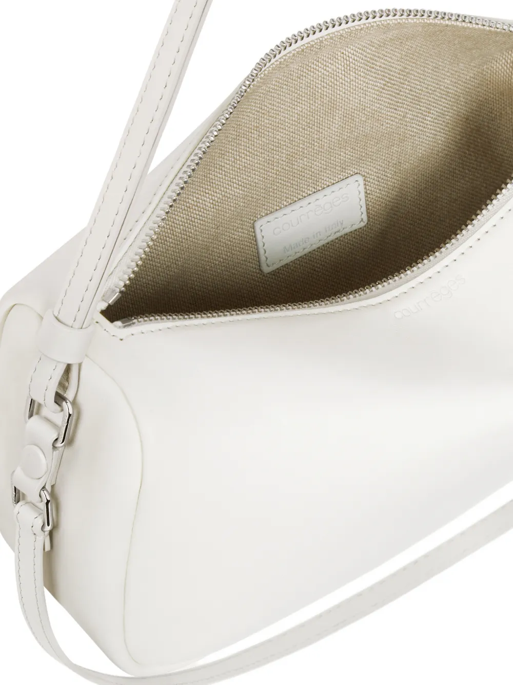 Courrèges Small Three Sixty Leather Bag | White | FARFETCH JO
