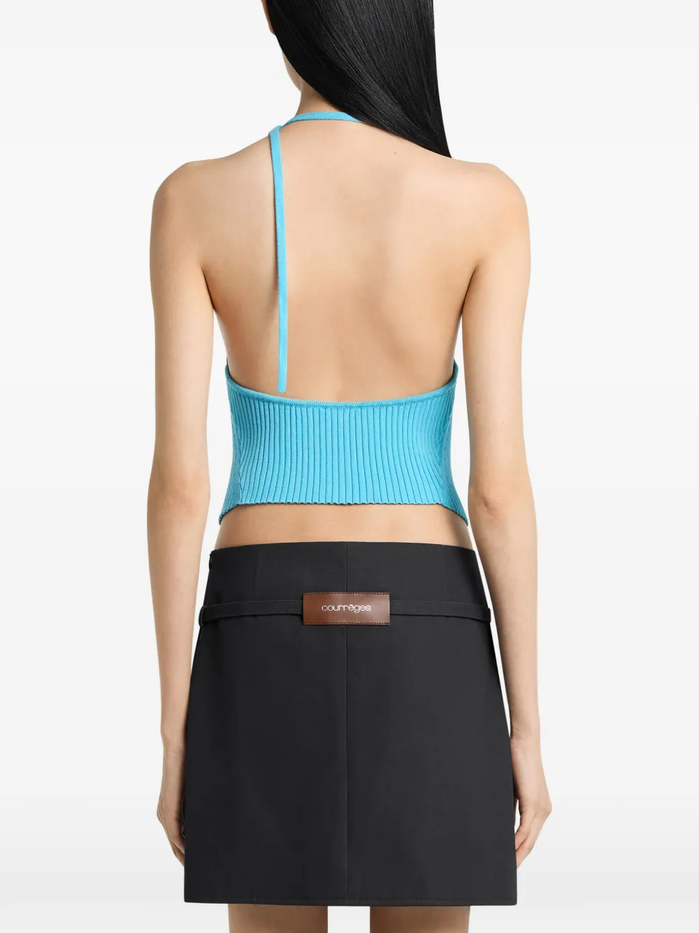 Courrèges Geribbelde tanktop Blauw