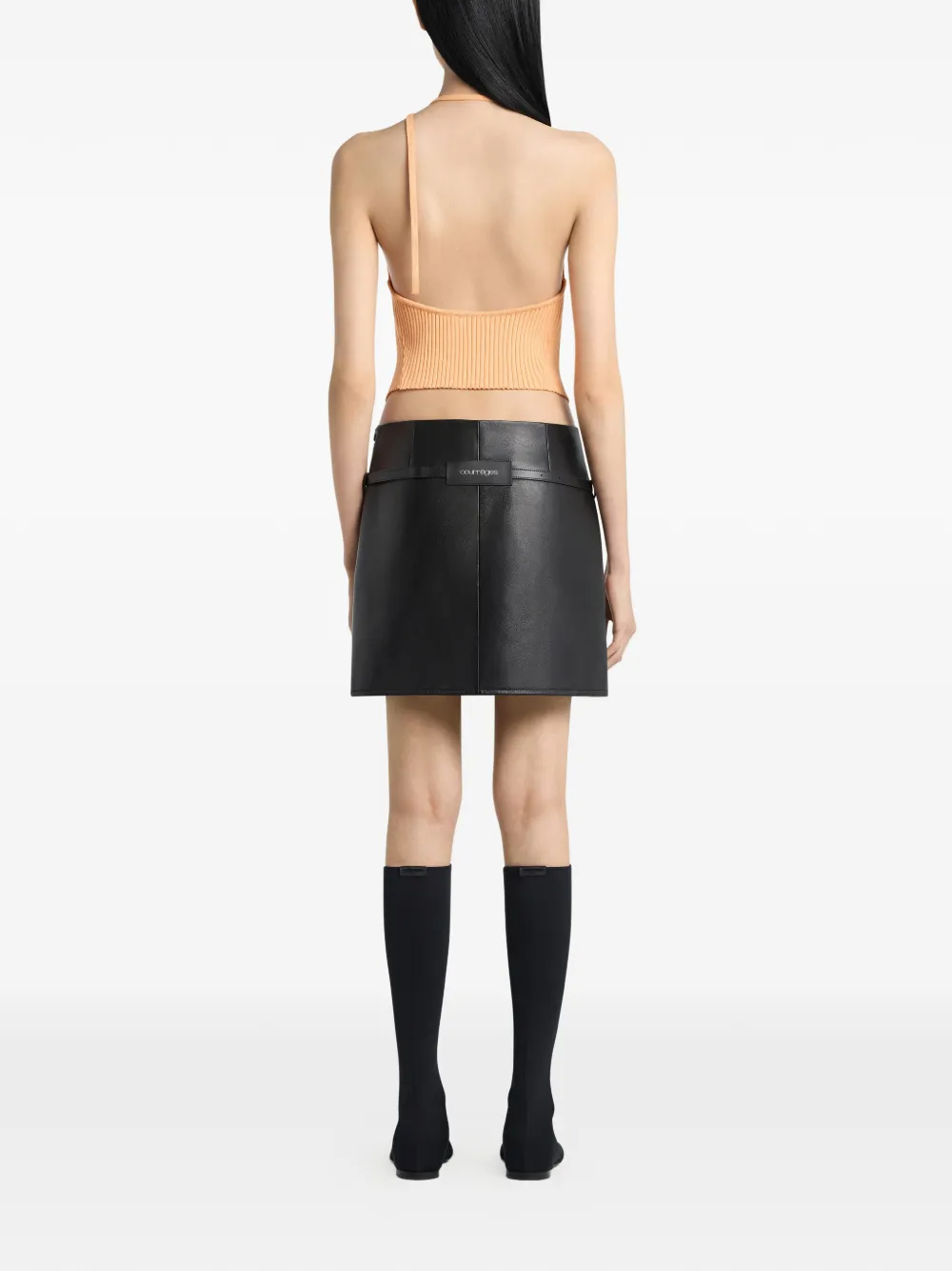 Courrèges Ribgebreide haltertop Oranje