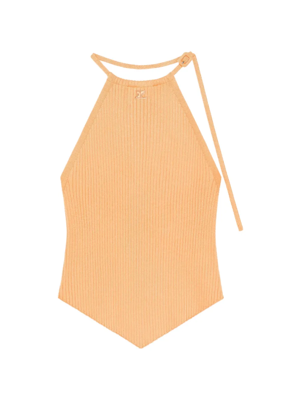Courrèges Ribgebreide haltertop Oranje