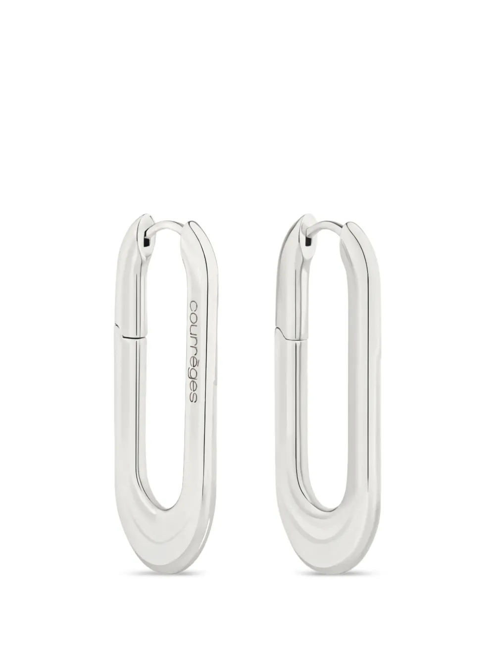 Courrèges Orecchini a cerchio con logo - Argento