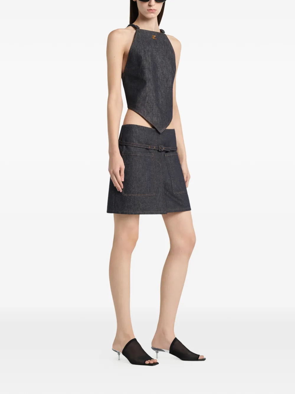 Courrèges Tanktop met halternek Blauw