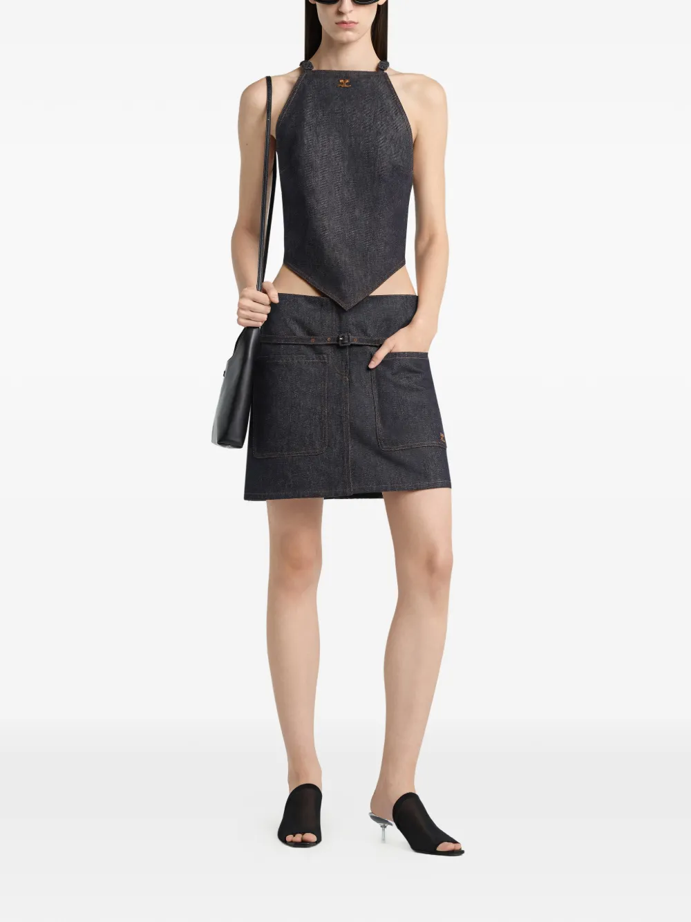 Courrèges Tanktop met halternek Blauw