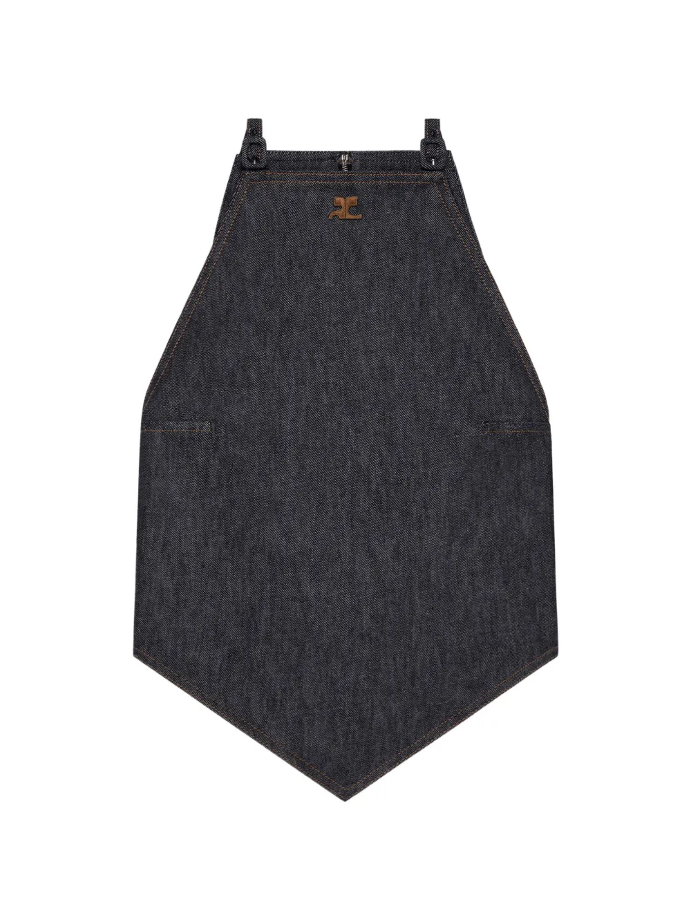 Courrèges Top denim con scollo all'americana - Blu