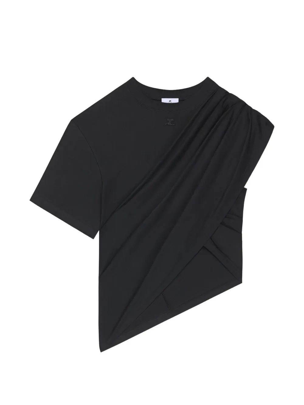 Courrèges asymmetric draped T-shirt