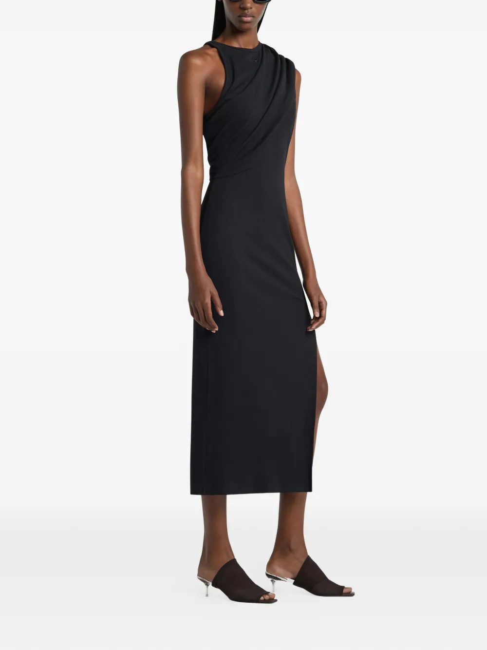 Courrèges Gedrapeerde mini-jurk Zwart
