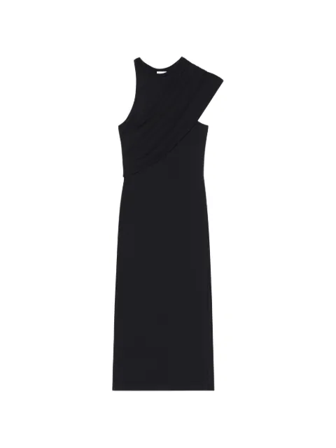 Courrèges draped asymmetric-neck midi dress