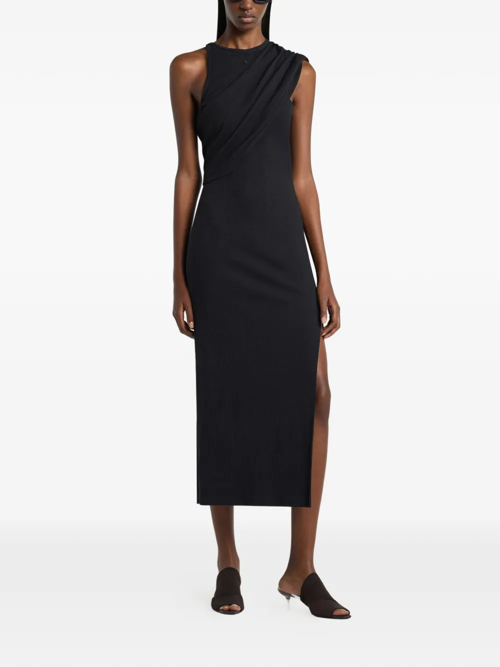 Courrèges Gedrapeerde mini-jurk Zwart