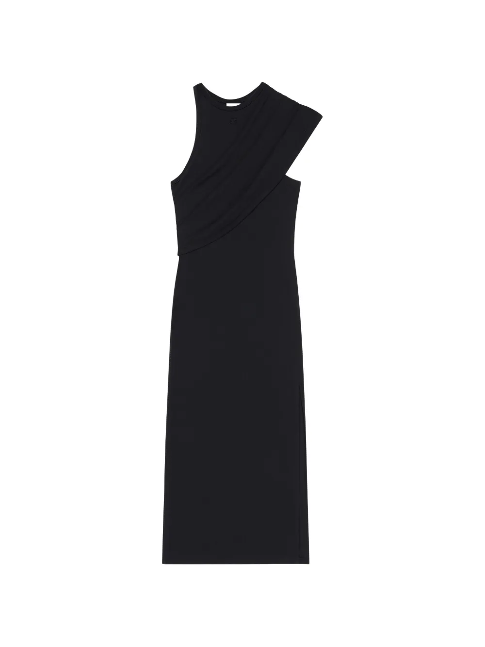 Courrèges Abito asimmetrico con drappeggio - Nero