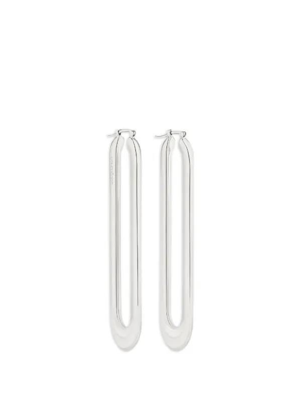 Courrèges Oval-shape Hoop Earrings in Silver