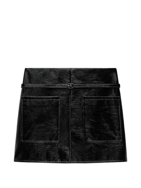 Courrèges falda corta de bolsillos con solapa