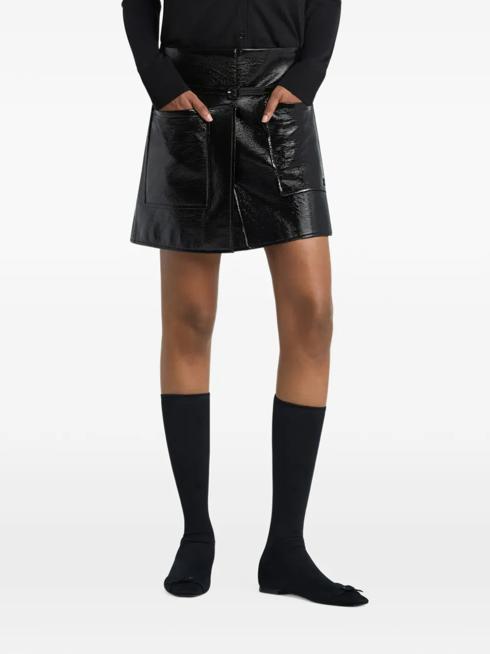 Courrèges Mini-rok met klepzak Zwart