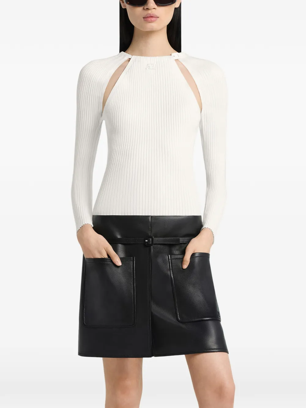 Courrèges T-shirt met lange mouwen Wit