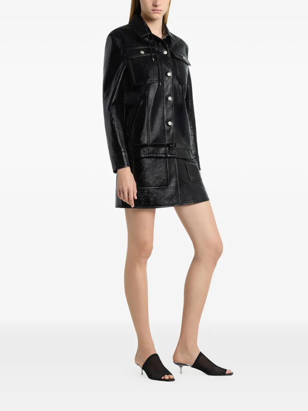 Courrèges Jas met riem Zwart