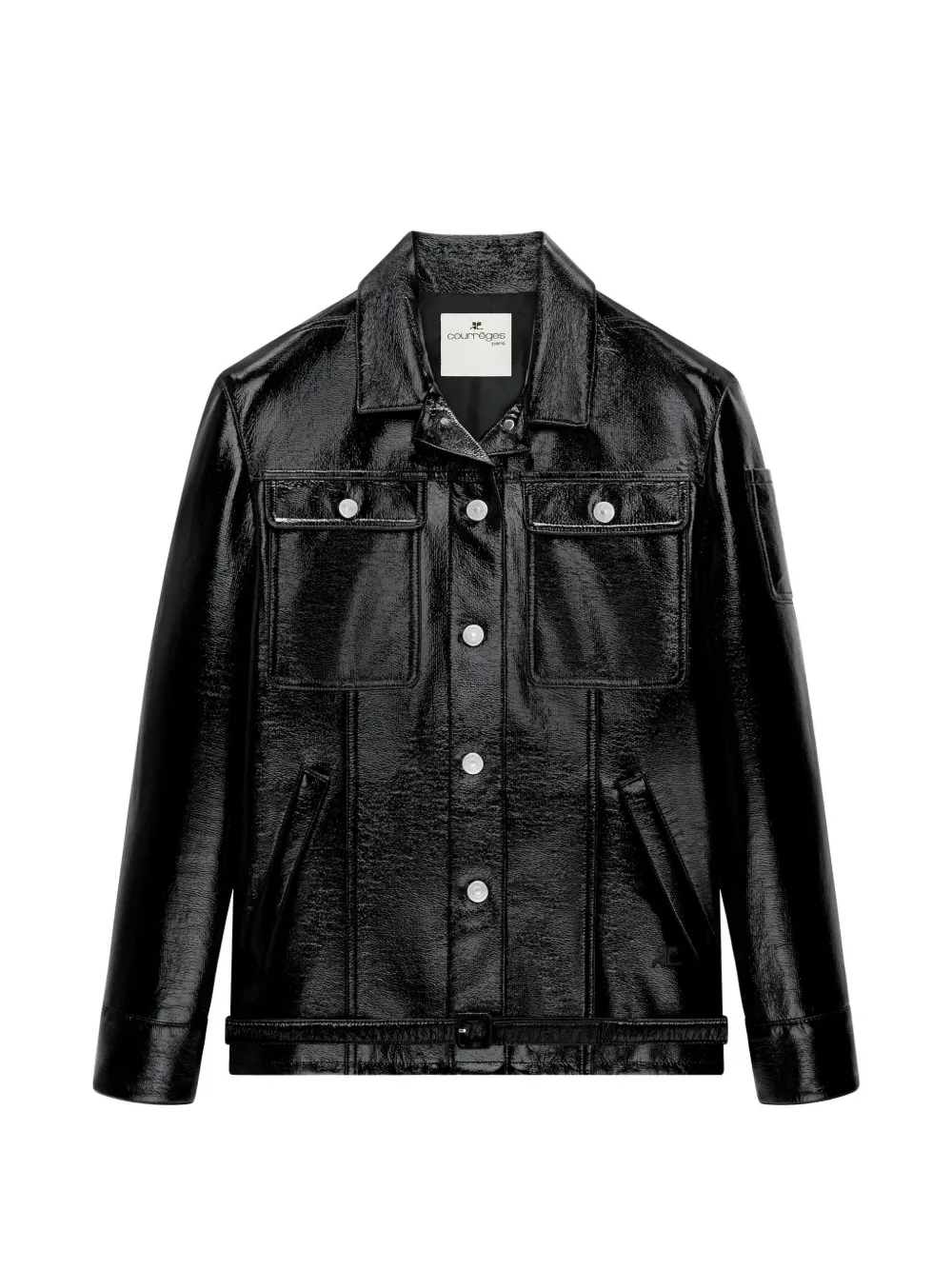Courrèges Jacke mit Gürtel - Schwarz
