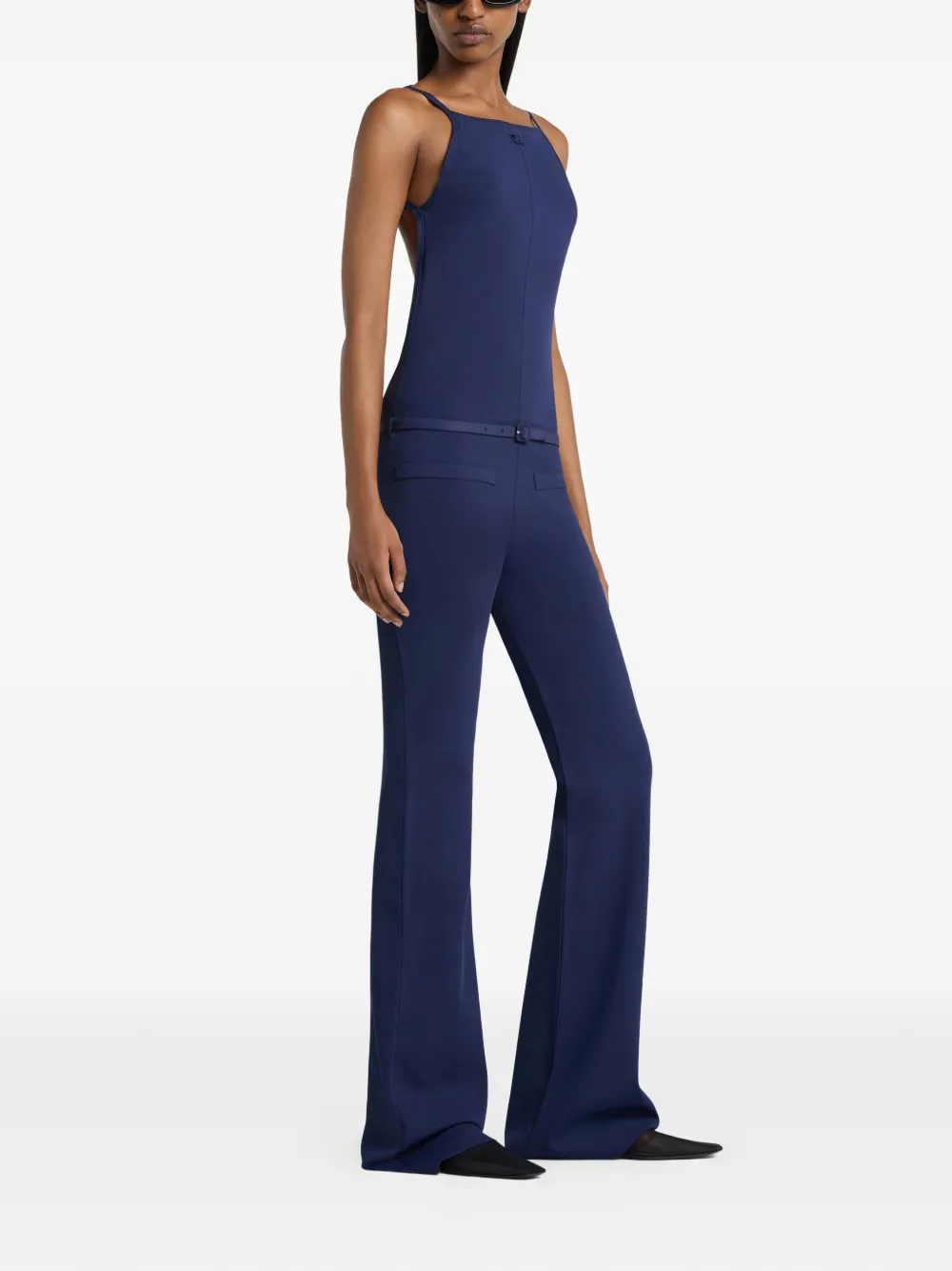Courrèges Jumpsuit met open rug Blauw