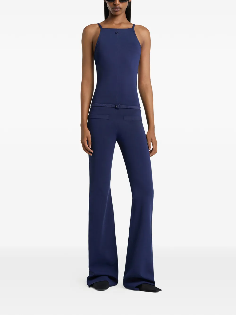 Courrèges Jumpsuit met open rug Blauw