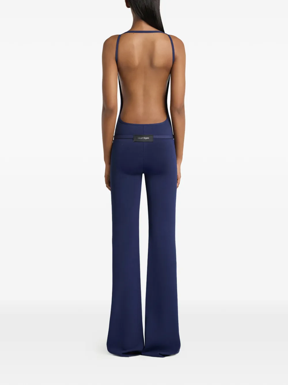 Courrèges Jumpsuit met open rug Blauw