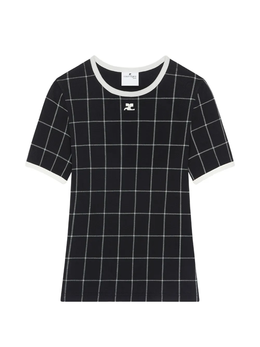 Courrèges T-shirt con rifinitura a contrasto - Nero