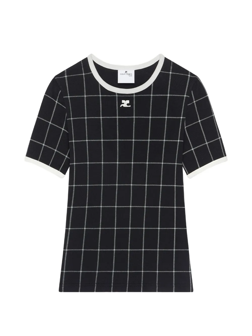 Courrèges T-Shirt mit Kontrastdetails - Schwarz