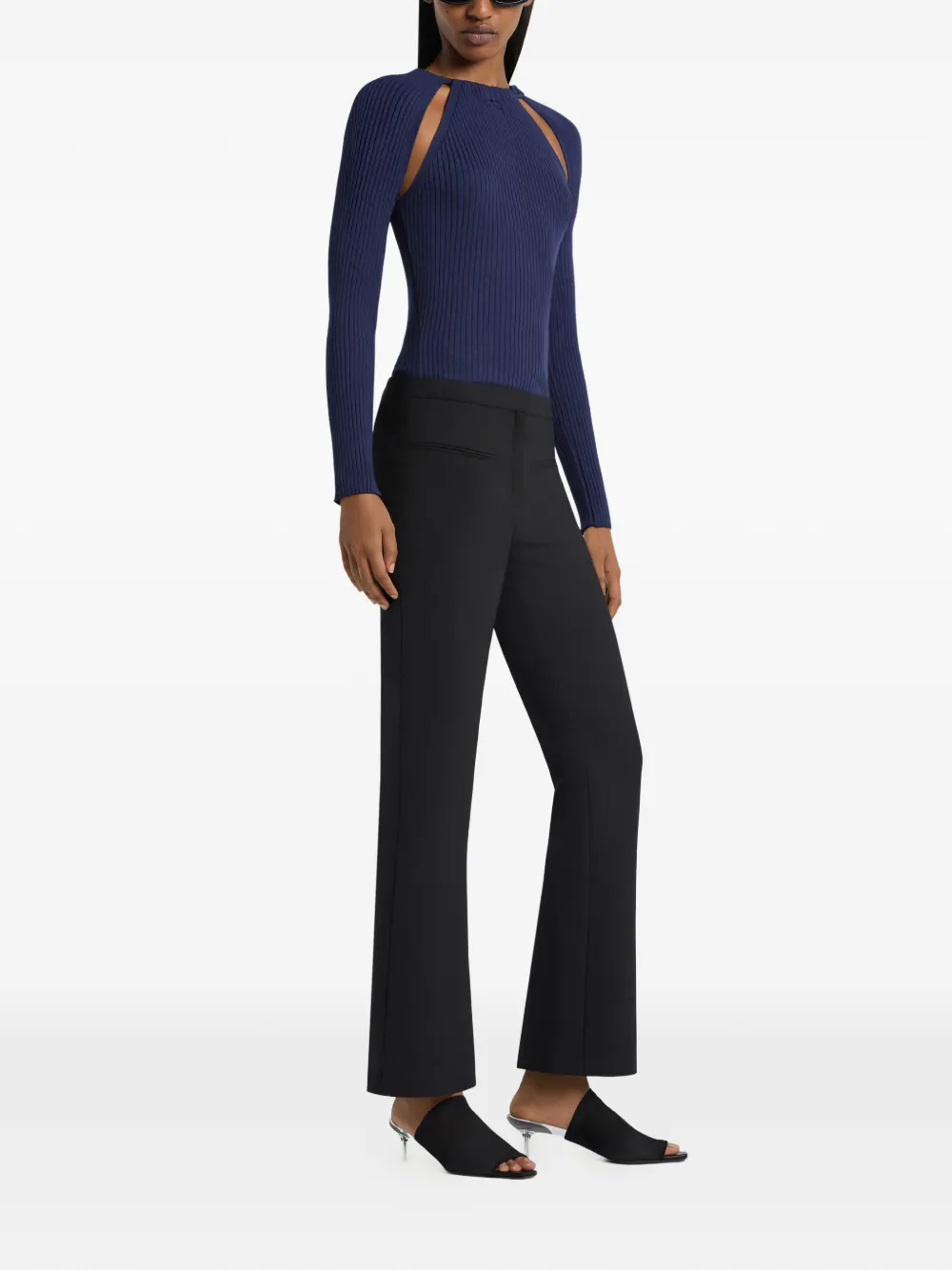 Courrèges Ribgebreid T-shirt Blauw