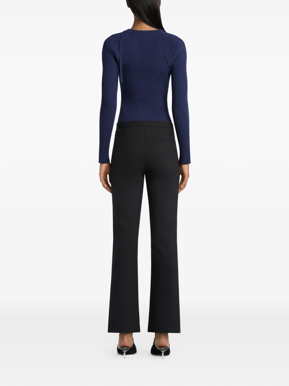 Courrèges Ribgebreid T-shirt Blauw