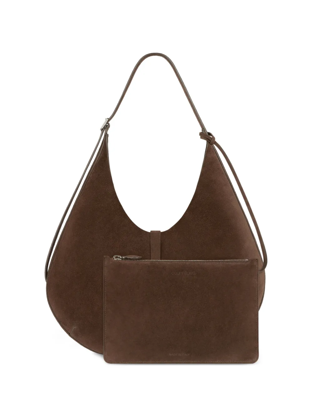 Courrèges Schoudertas met logoplakkaat Bruin
