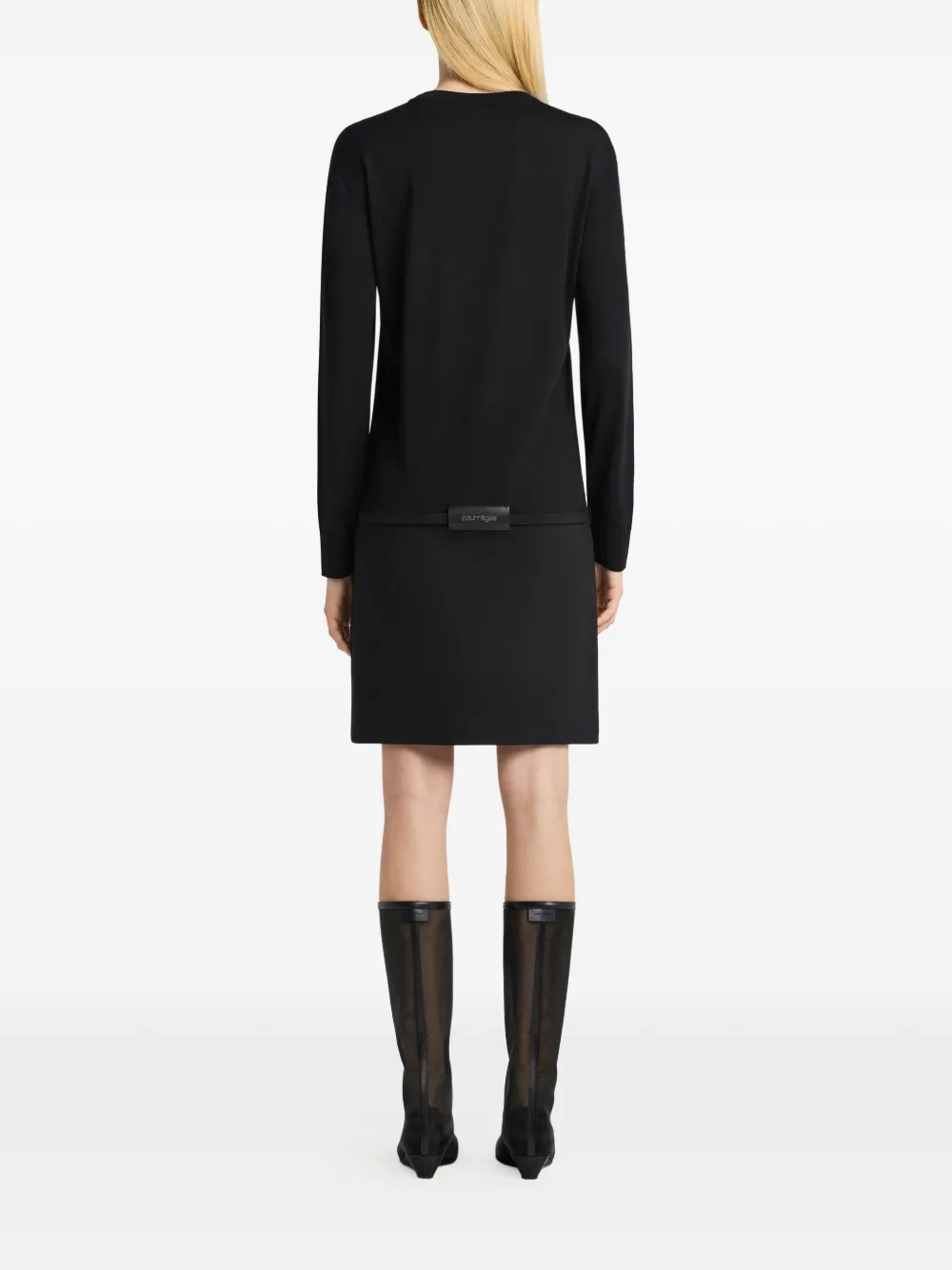 Courrèges Mini-jurk met ceintuur Zwart