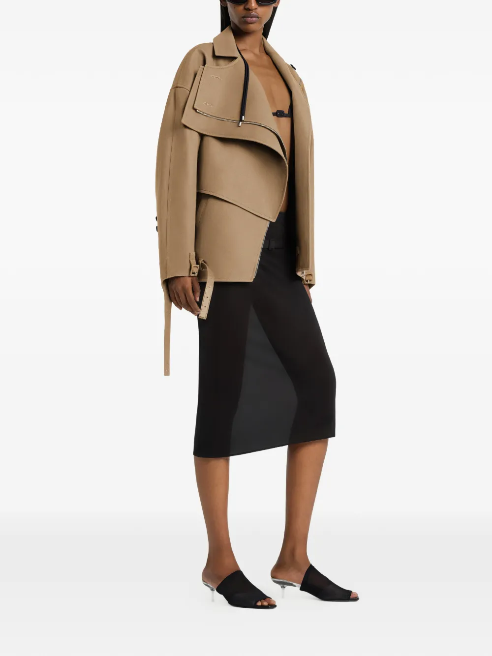 Courrèges Oblique korte trenchcoat Beige