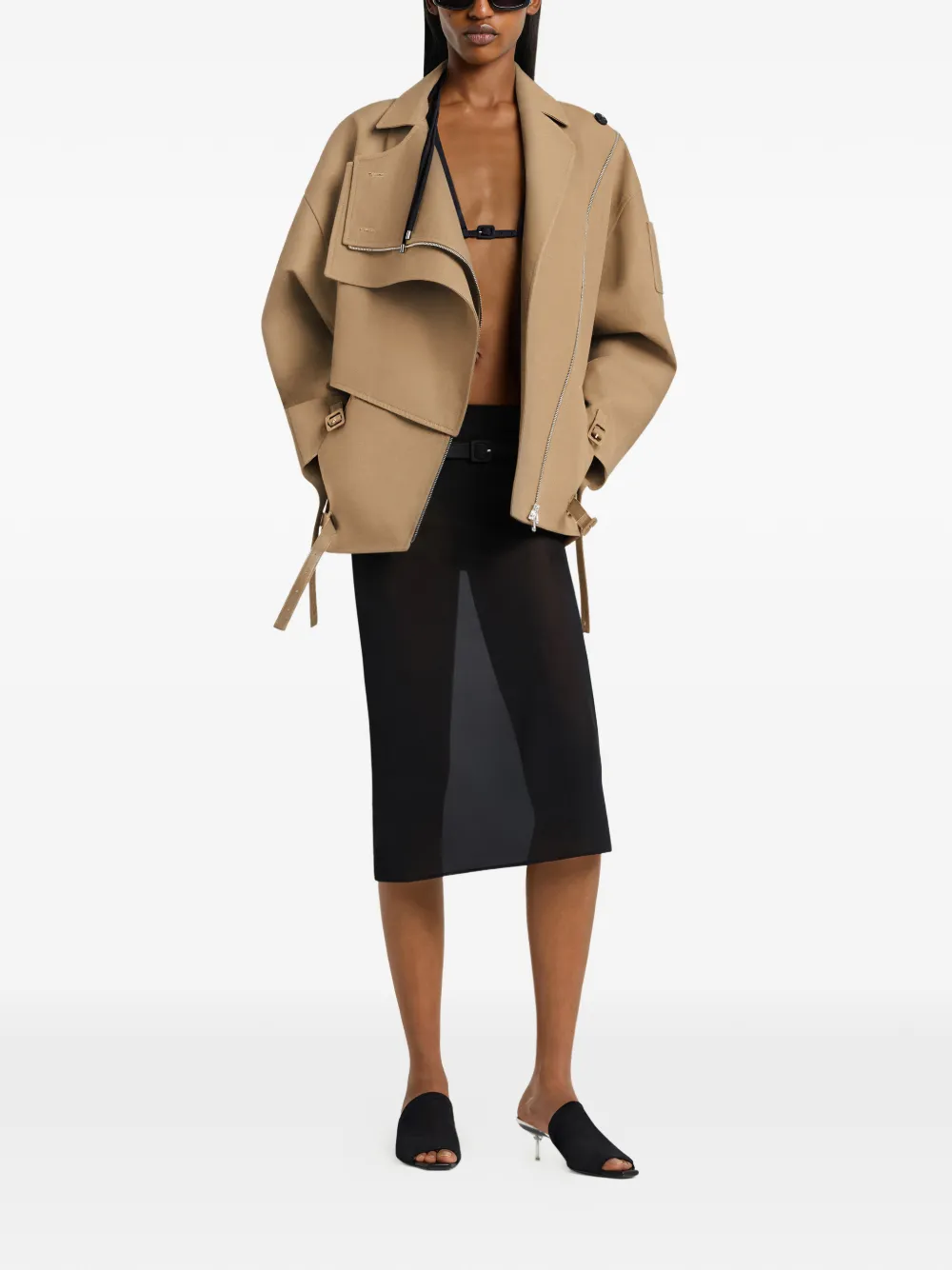 Courrèges Oblique korte trenchcoat Beige