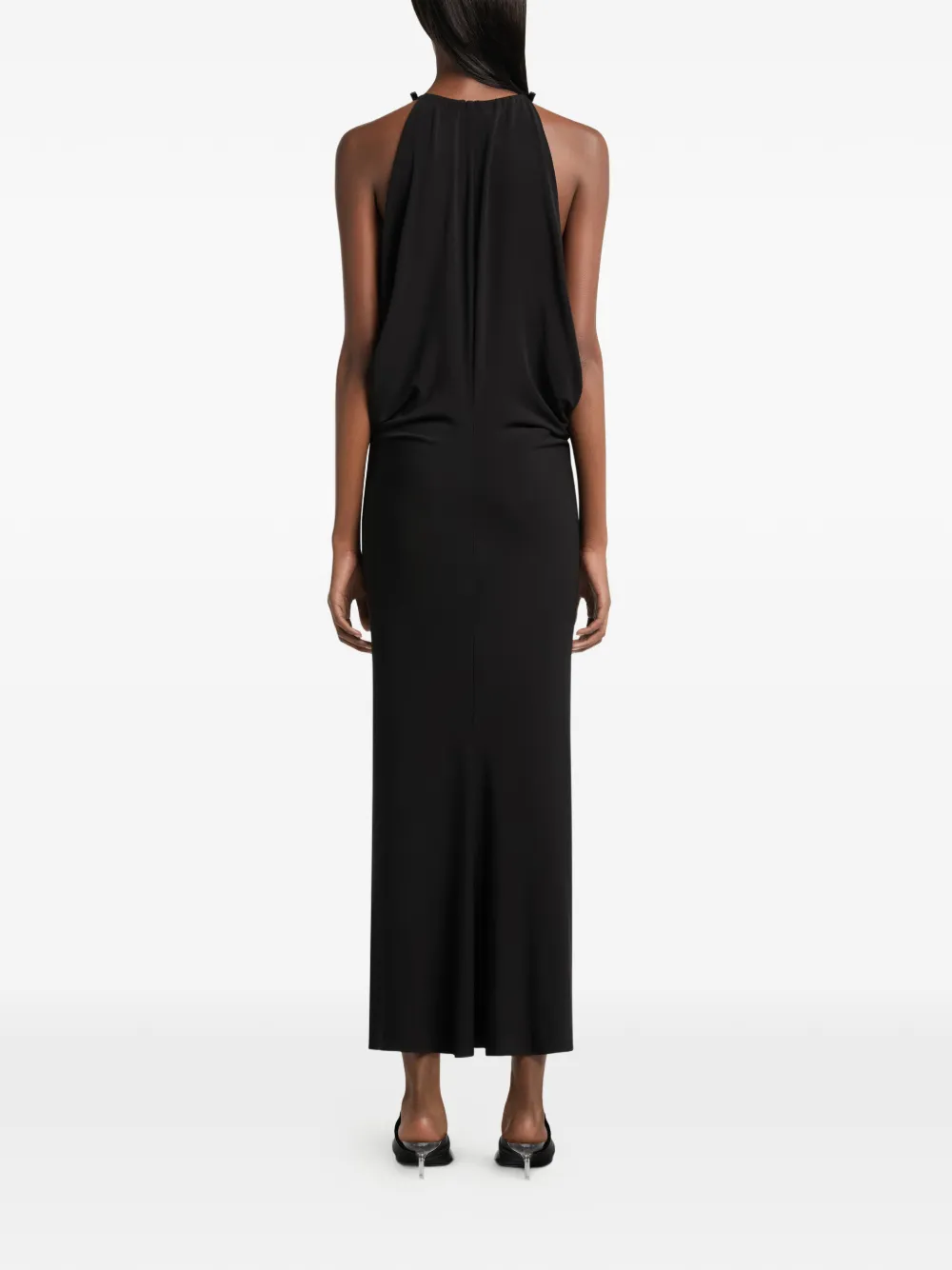 Courrèges 드레이프 디테일 맥시 드레스 In Black