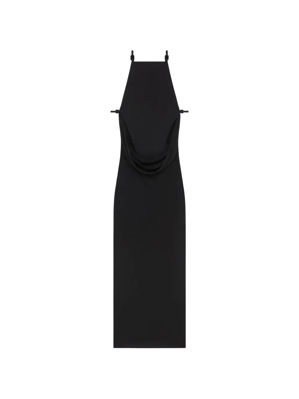 Courrèges Maxi-jurk met gedrapeerd detail Zwart