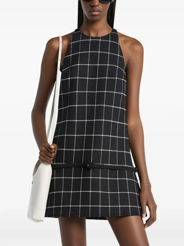 checked a line dress Courrèges checked-pattern A-line Mini | Black royal_blue_baby_dres Bergfabel pink and white My Actual Bust is:26