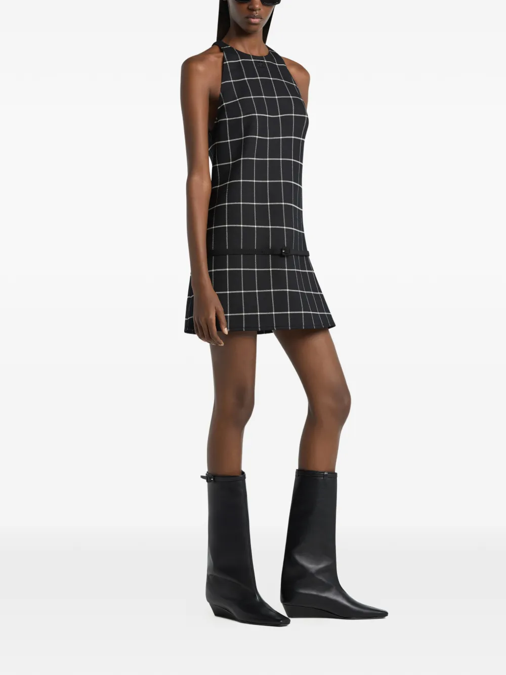 Courrèges Geruite mini-jurk met A-lijn Zwart