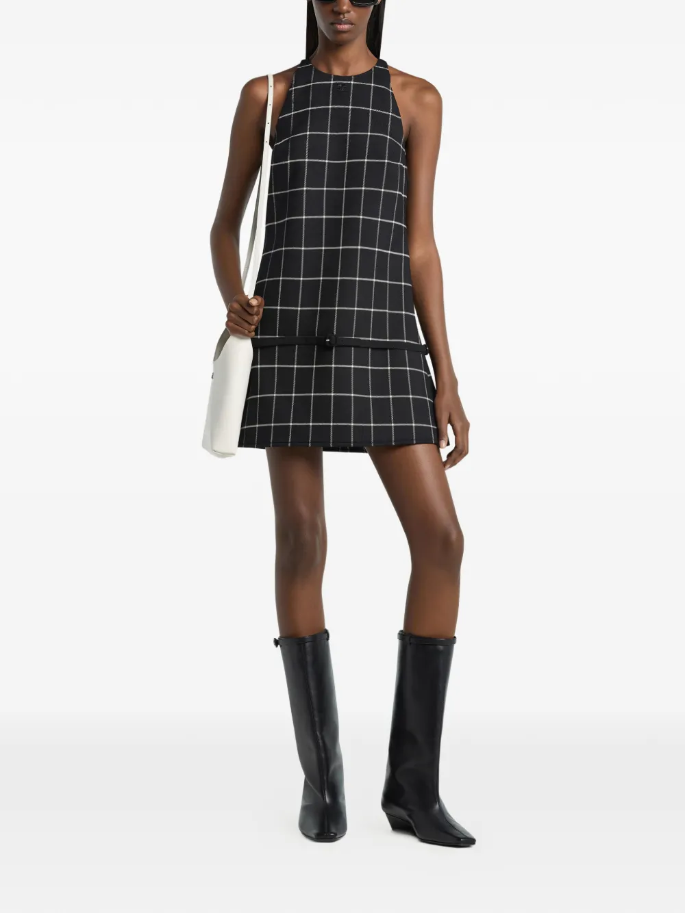 Courrèges Geruite mini-jurk met A-lijn Zwart